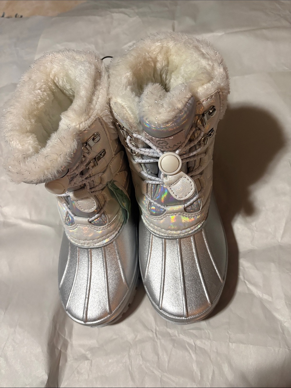 Magellan Outdoors Kids Silver Iridescent Winter Boots